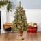4ft. Pre-Lit Pine Iced Berry Pine Entrance Tree in Gold Urn, Clear Lights